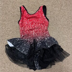 Black and red sequin Weissman dance recital costume
